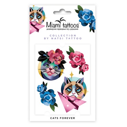 

Переводные тату Miami Tattoos Cats Forever