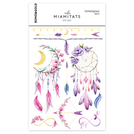 

Переводные тату MIAMITATS Boho & Gold, Разноцветный