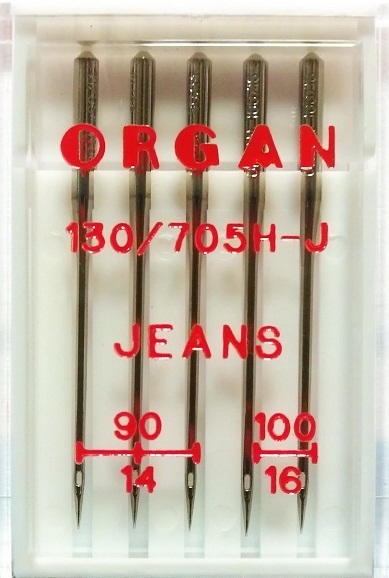 

Иглы Organ джинс № 90(3),100(2), 5 шт.