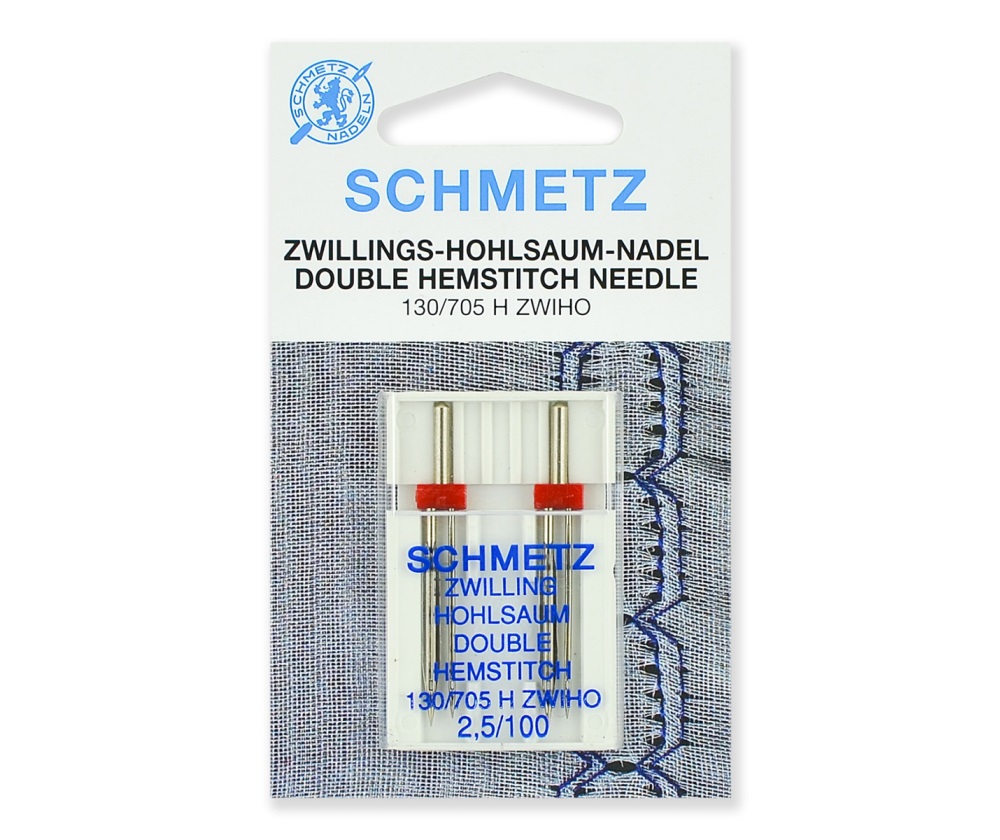 

Иглы Schmetz для мережки двойные № 100/2.5, 2 шт.