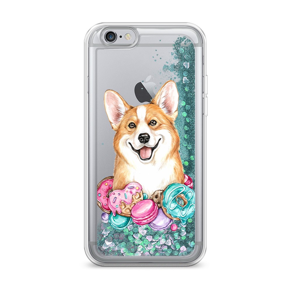 

Жидкий чехол с блестками "Корги и сладости" на Apple iPhone 6S, 0104S95-1