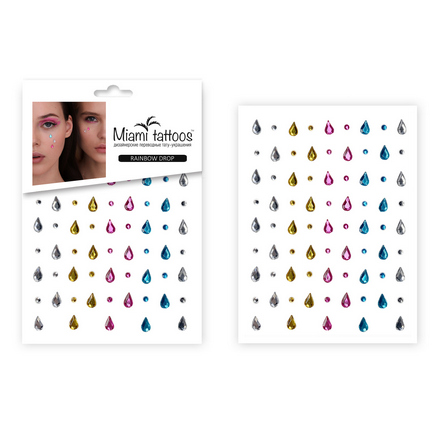 

Кристаллы для волос и тела Miami Tattoos Rainbow Drops