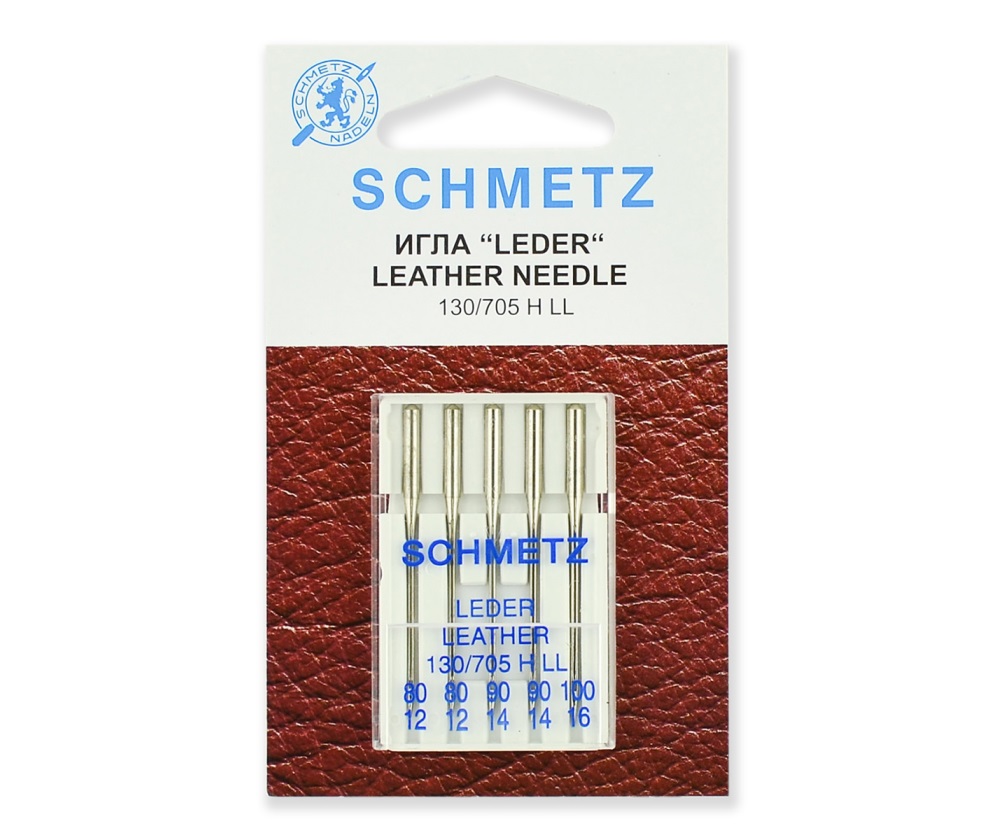 

Иглы Schmetz для кожи № 80(2),90(2),100, 5 шт.