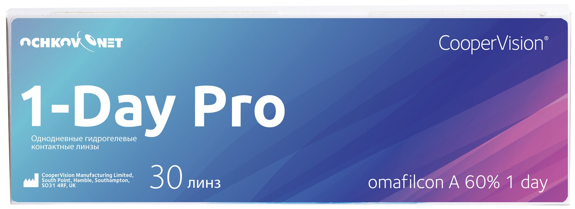 Купить Контактные линзы Ochkov.Net 1-Day Pro 30 линз R 8, 7 -4, 00