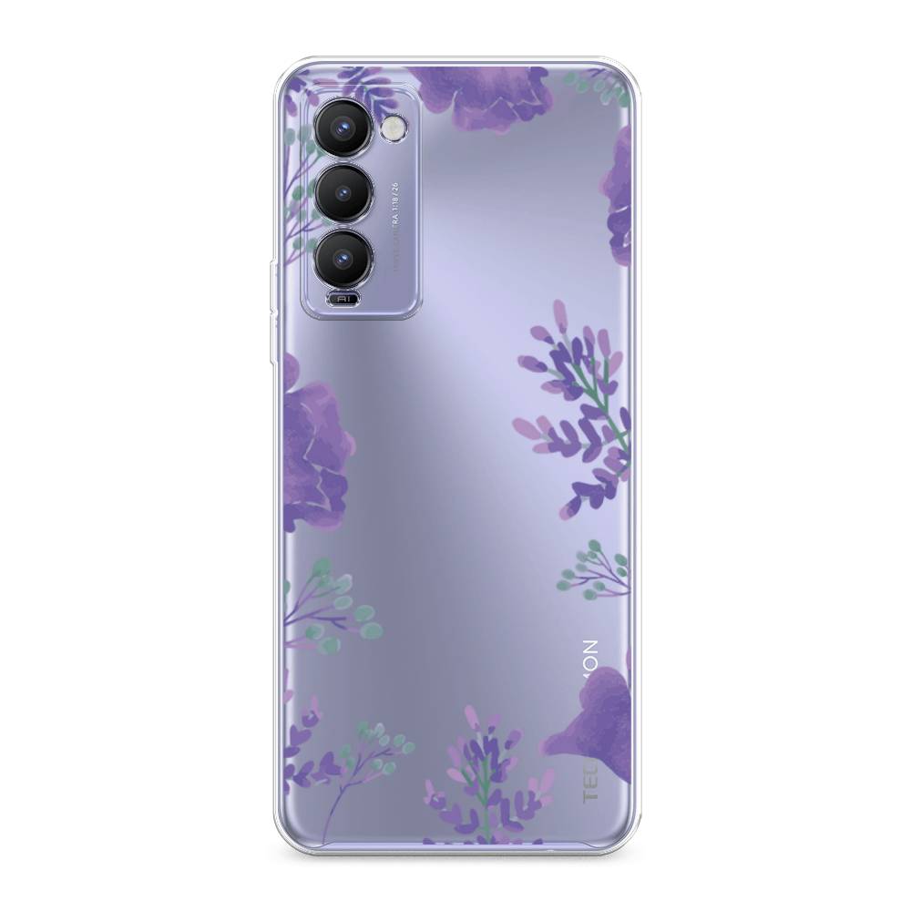 

Чехол Awog на Tecno Camon 18 "Сиреневая цветочная рамка", Разноцветный, 300650-8