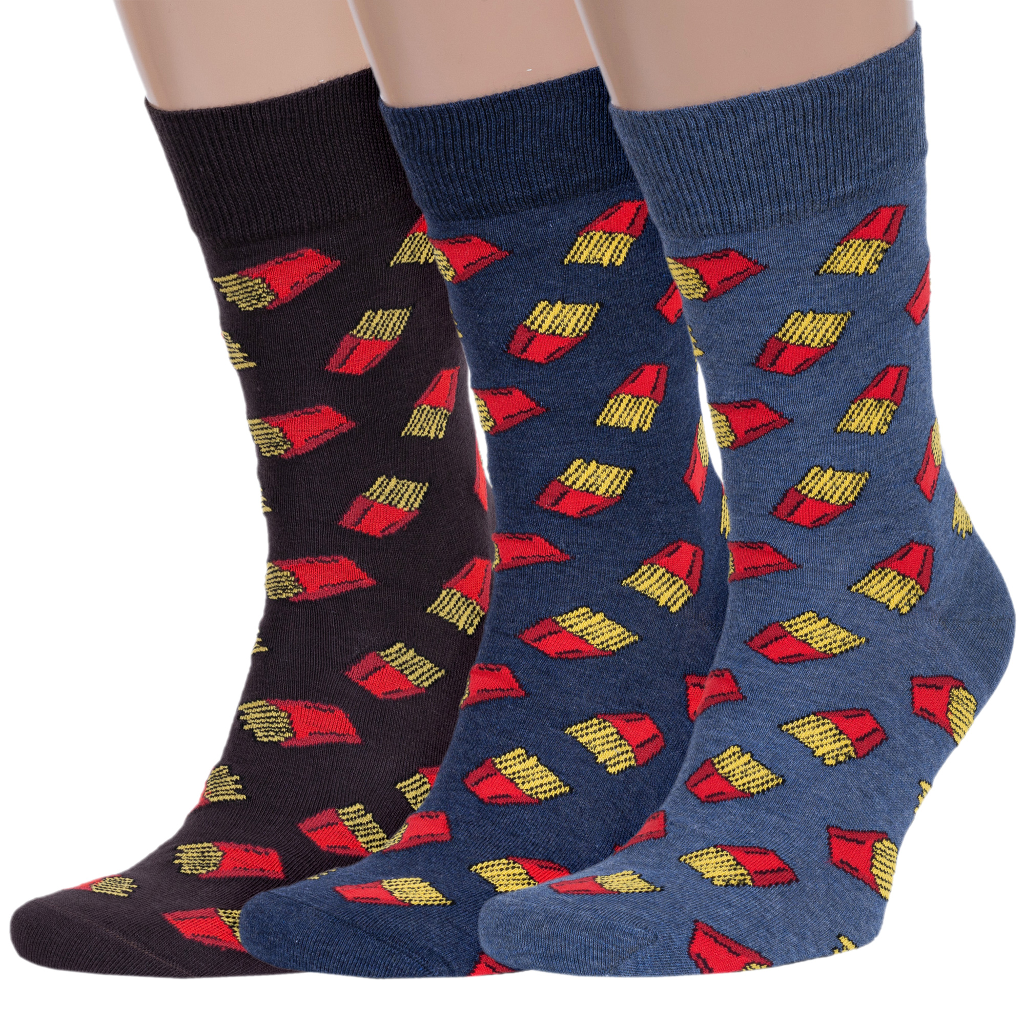 

Комплект носков мужских Rusocks 3-М3-1301М коричневых; синих 27-29, 3-М3-1301М