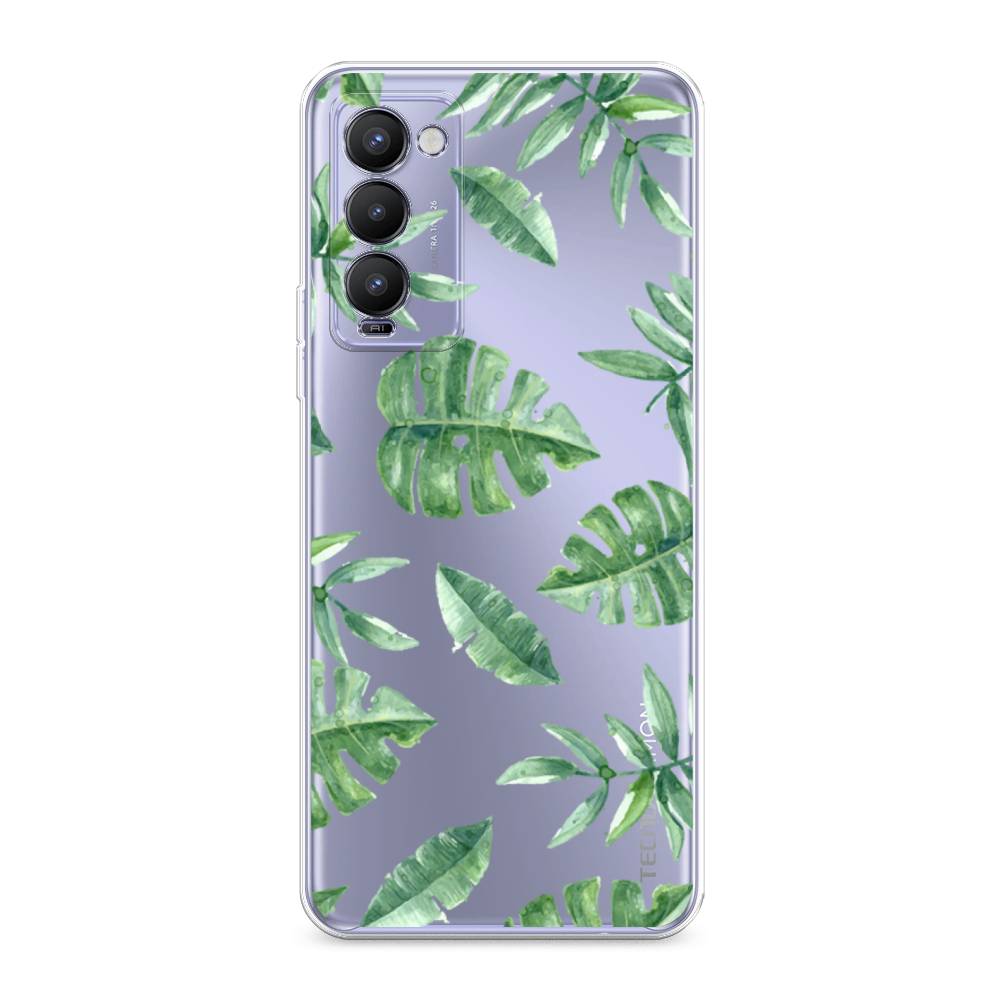 

Чехол Awog на Tecno Camon 18 "Нарисованные пальмовые листья", Разноцветный, 300650-4