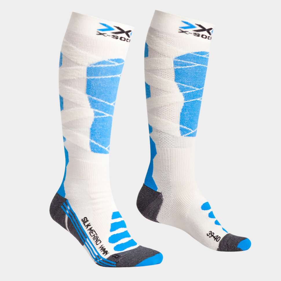 

Термоноски X-SOCKS Ski Silk Merino 4.0 White/Black/Turquoise 2022 7613418036573