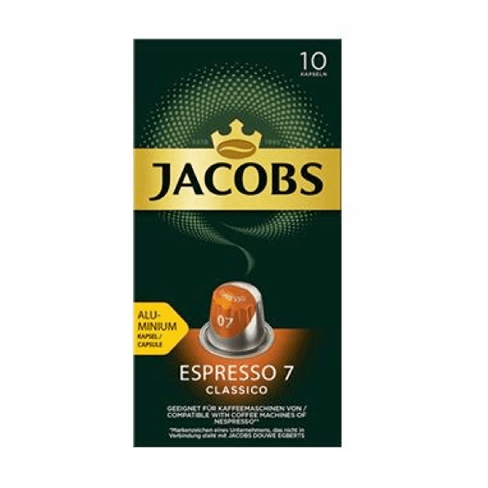 

Кофе в алюминиевых капсулах JACOBS Espresso 7 Classico для кофемашин Nespresso, 10 порций