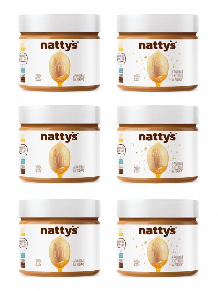 

х3 CRUNCHY & x3 CREAMY Nattys 325 гр NATBOX!