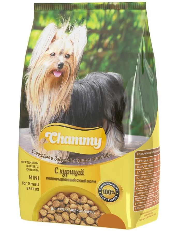 

Сухой корм для собак Chammy, для мелких пород, курица, 10 кг
