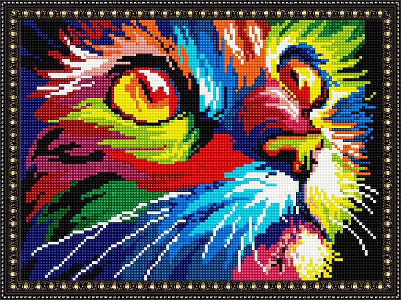 

Алмазная вышивка «Цветной кот»