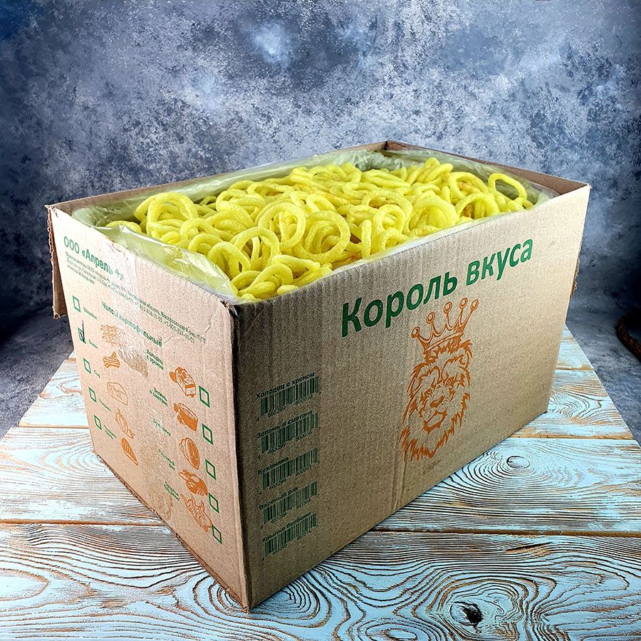 

Кольца Луковые Король вкуса со вкусом зелени и сметаны, 1 кг, Кольца Луковые со вк.зелени и сметаны 1кг Апрель+