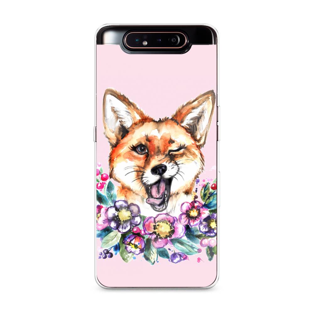 

Чехол Awog на Samsung Galaxy A80 "Подмигивающая лиса", Разноцветный, 28350-10