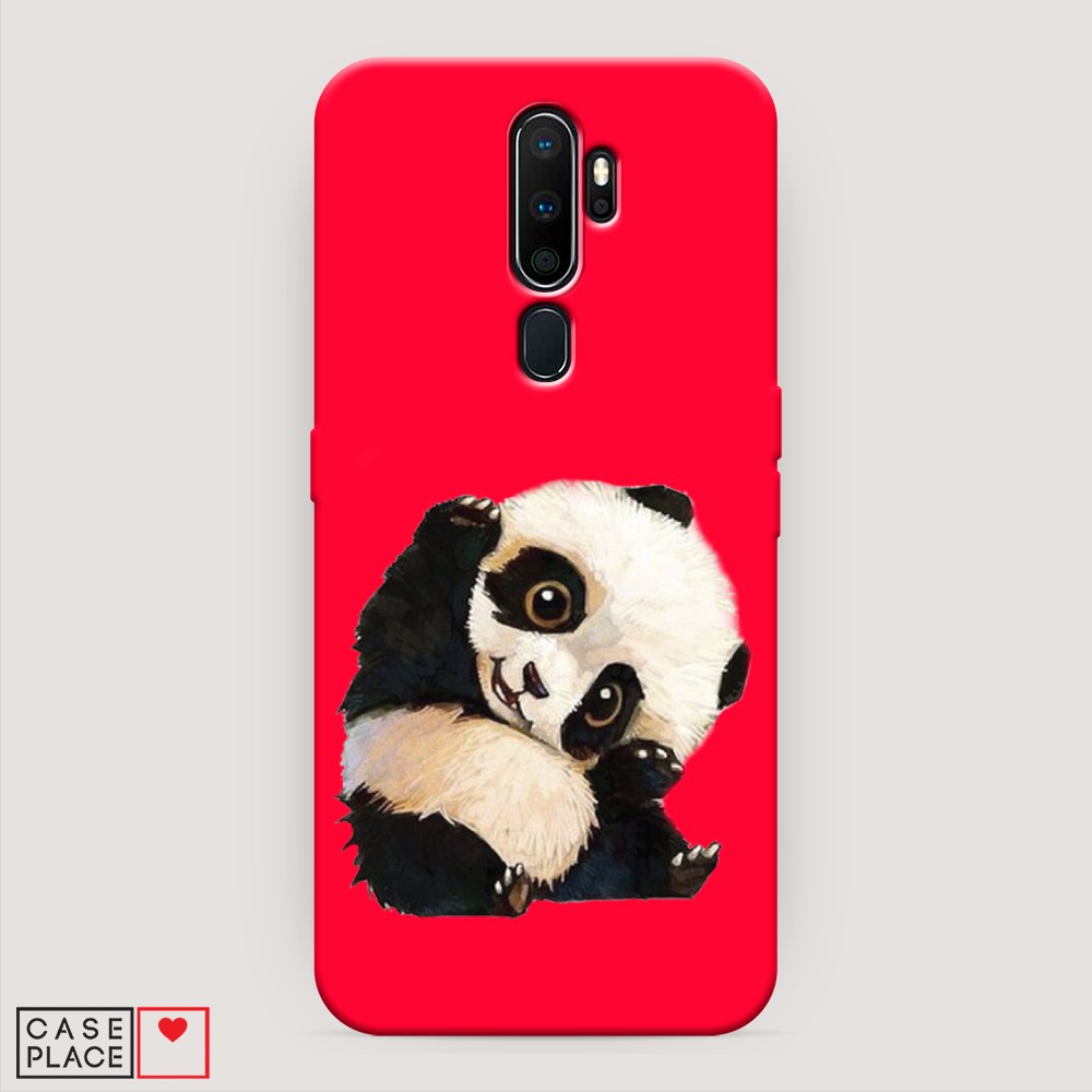 

Матовый силиконовый чехол "Большеглазая панда" на Oppo A5 (2020), Большеглазая панда