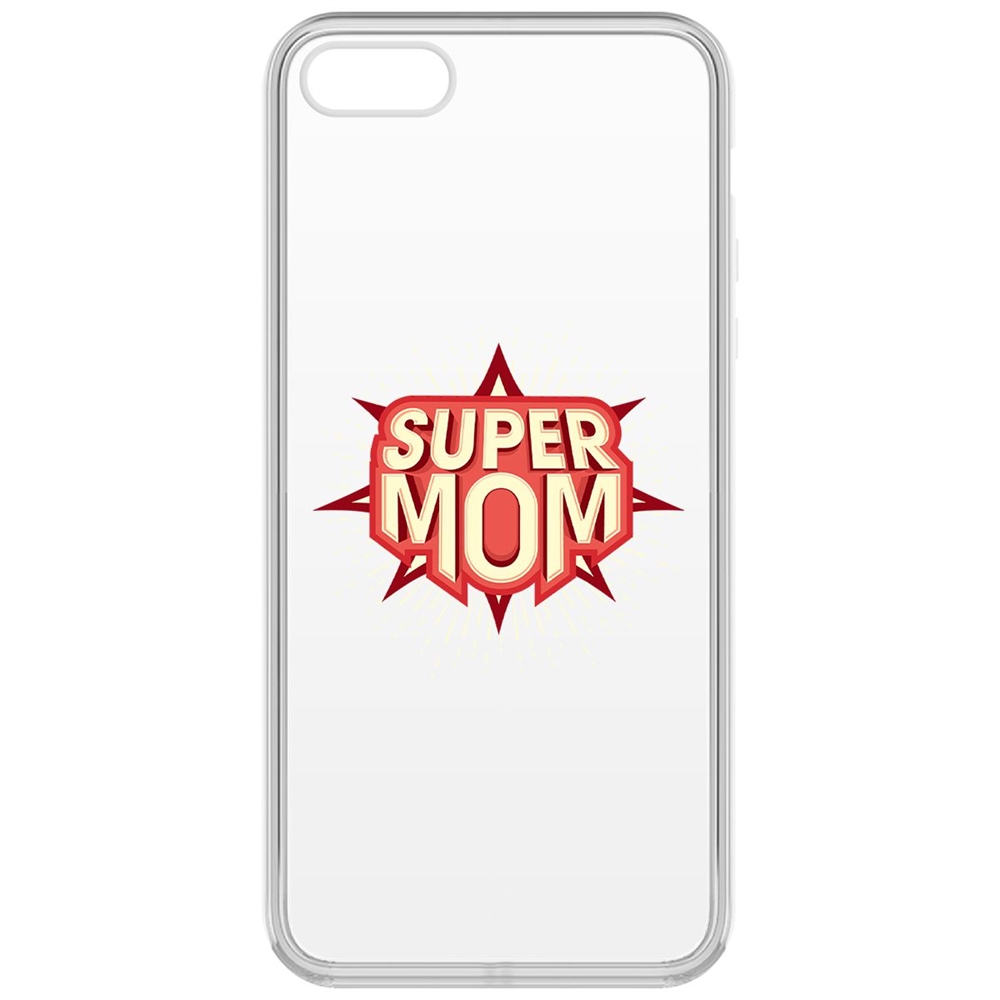 фото Чехол-накладка krutoff clear case супер мама для iphone 5/5s