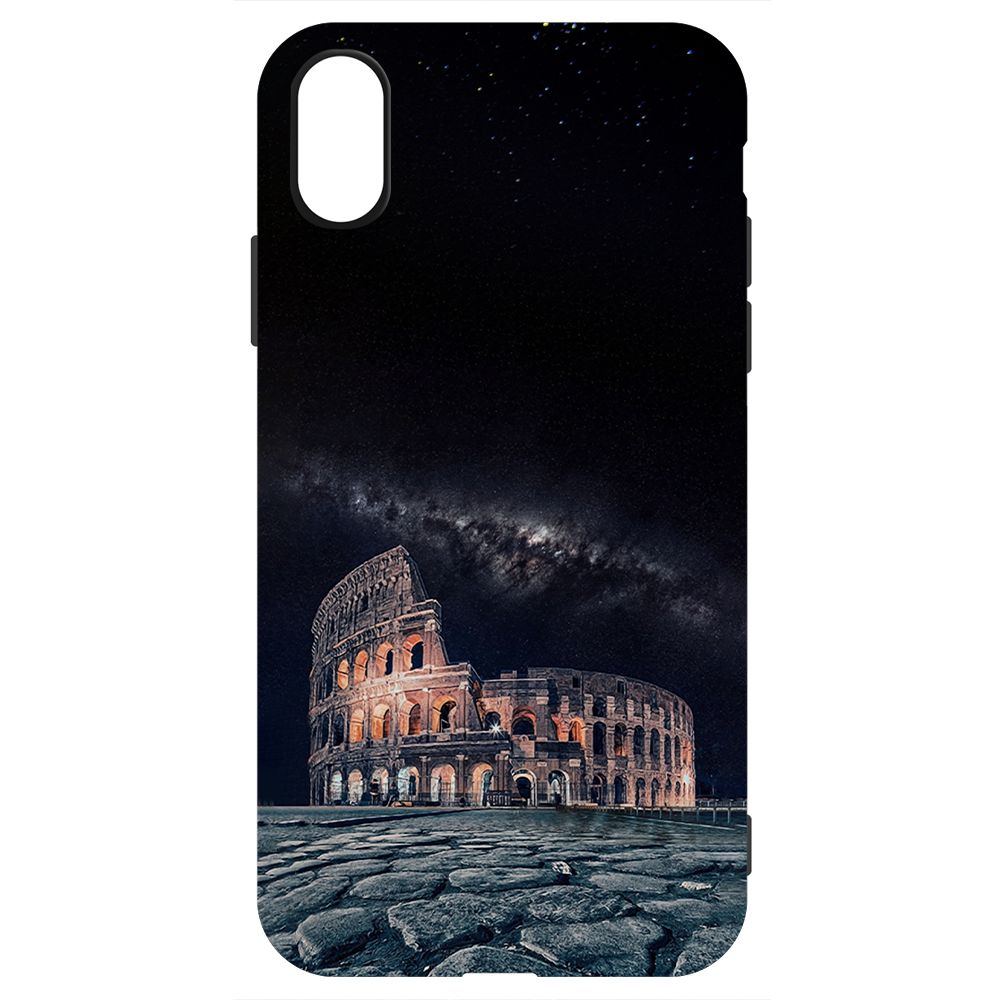 

Чехол-накладка Krutoff Soft Case Италия, Колизей для iPhone XS черный