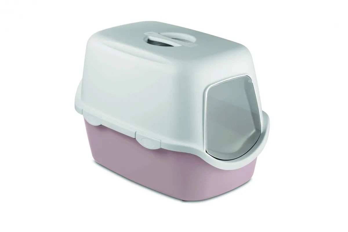 фото Туалет для кошек stefanplast cathy, прямоугольный, розовый, 56х40х40 см