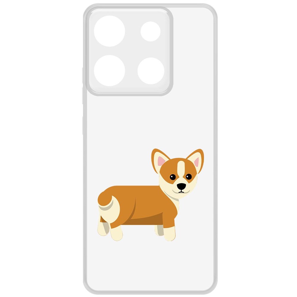 

Чехол-накладка Krutoff Clear Case Рисованный корги вид 1 для INFINIX Smart 7 Plus, Прозрачный
