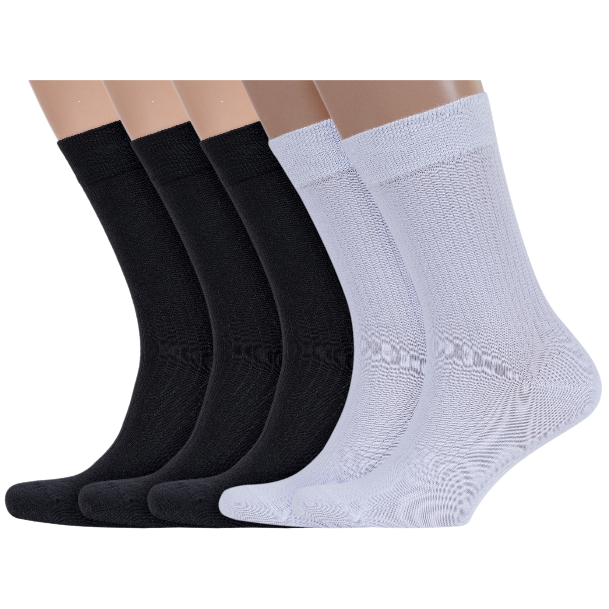 Комплект носков мужских Rusocks 5-М3-13718 черных; белых 25