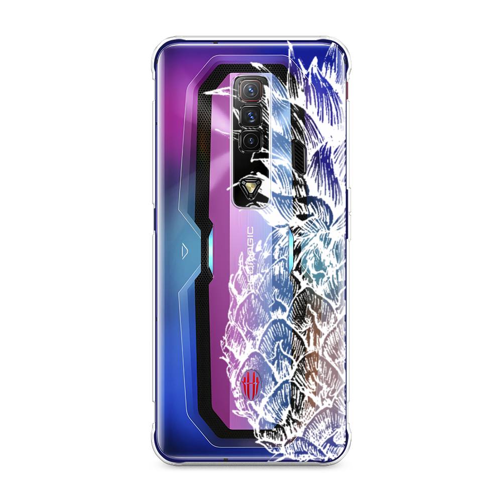 

Чехол Awog на ZTE Nubia Red Magic 7 / ЗТЕ Нубиа Ред Мэджик 7 "Ананас графика белая", Разноцветный, 135950-10