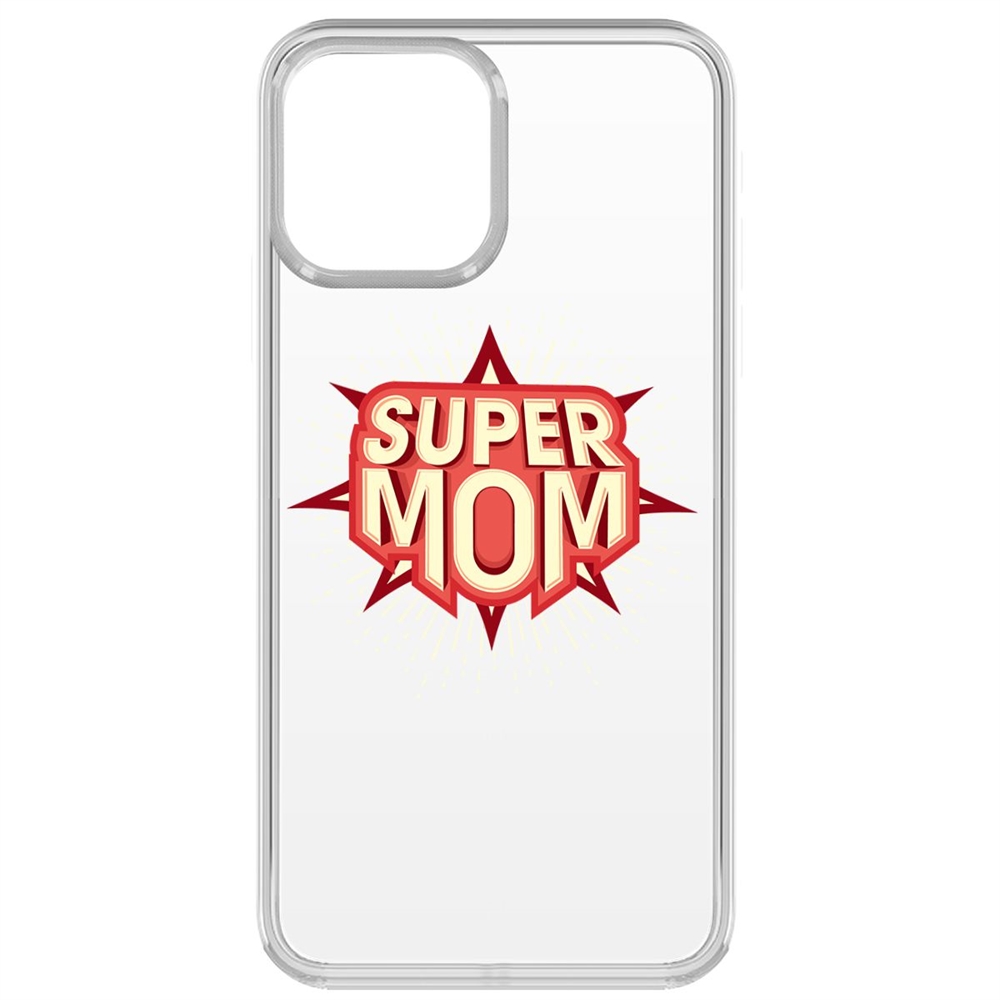

Чехол-накладка Krutoff Clear Case Супер Мама для iPhone 13 Pro, Прозрачный