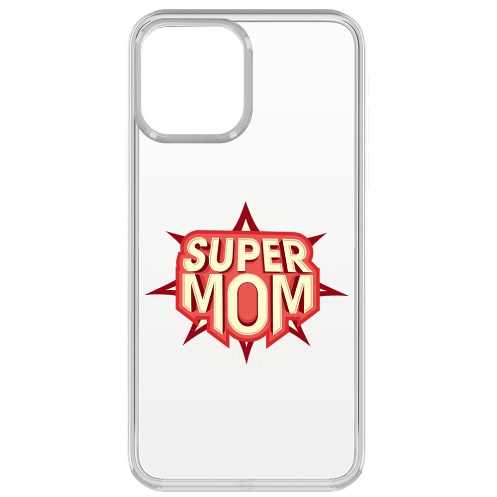 фото Чехол-накладка krutoff clear case супер мама для iphone 13