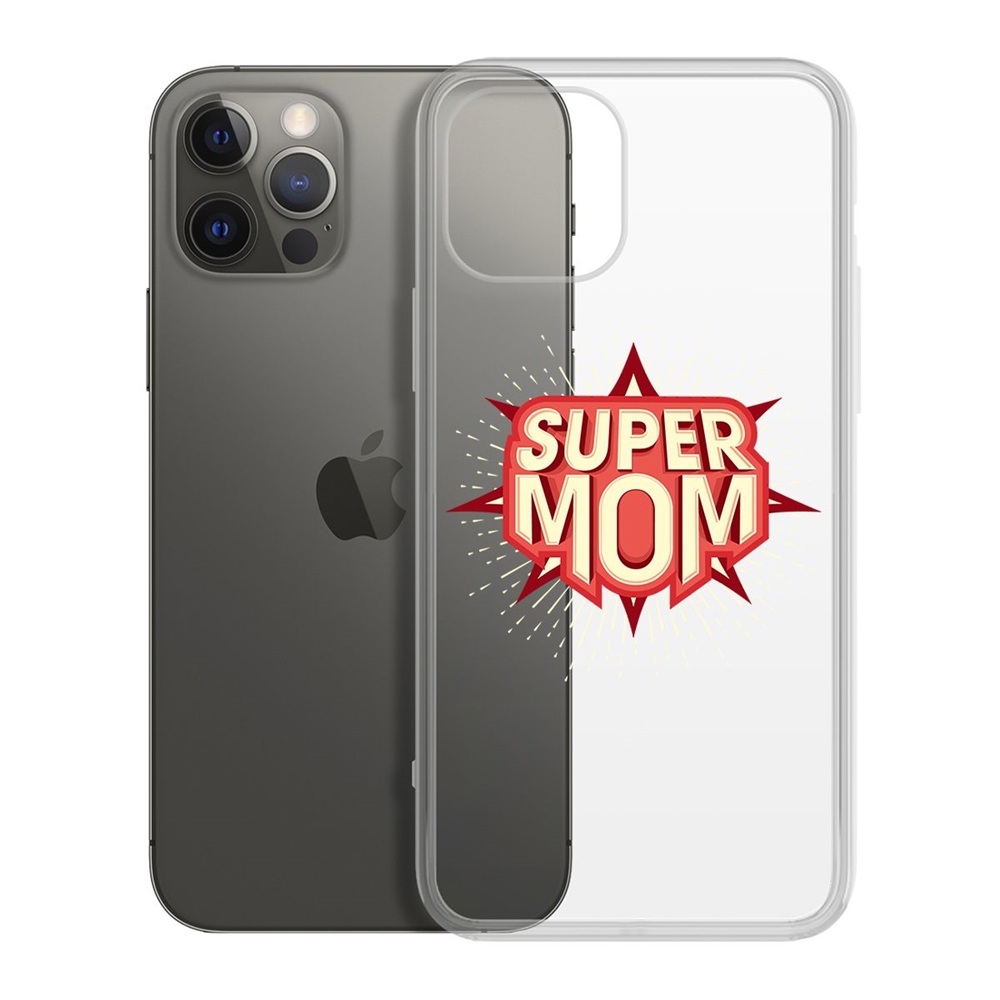 фото Чехол-накладка krutoff clear case супер мама для iphone 12/12 pro