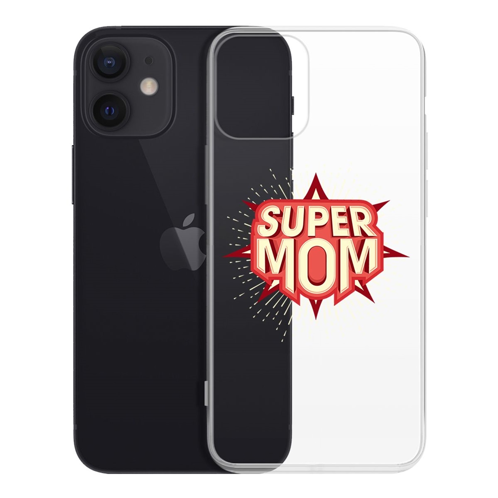 фото Чехол-накладка krutoff clear case супер мама для iphone 12 mini