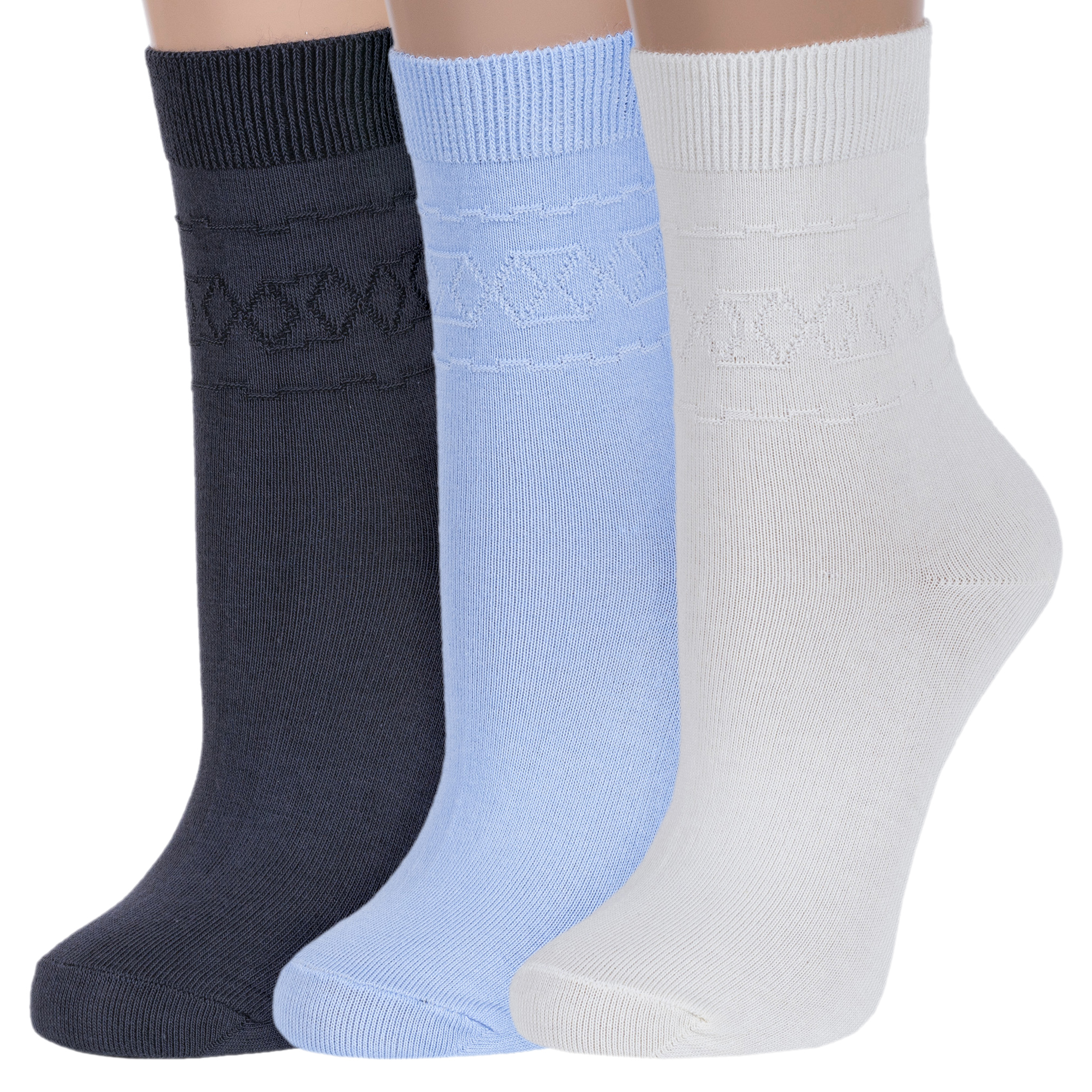 

Комплект носков женских Rusocks 3-С-400 серых; голубых; бежевых 23, Серый;голубой;бежевый, 3-С-400
