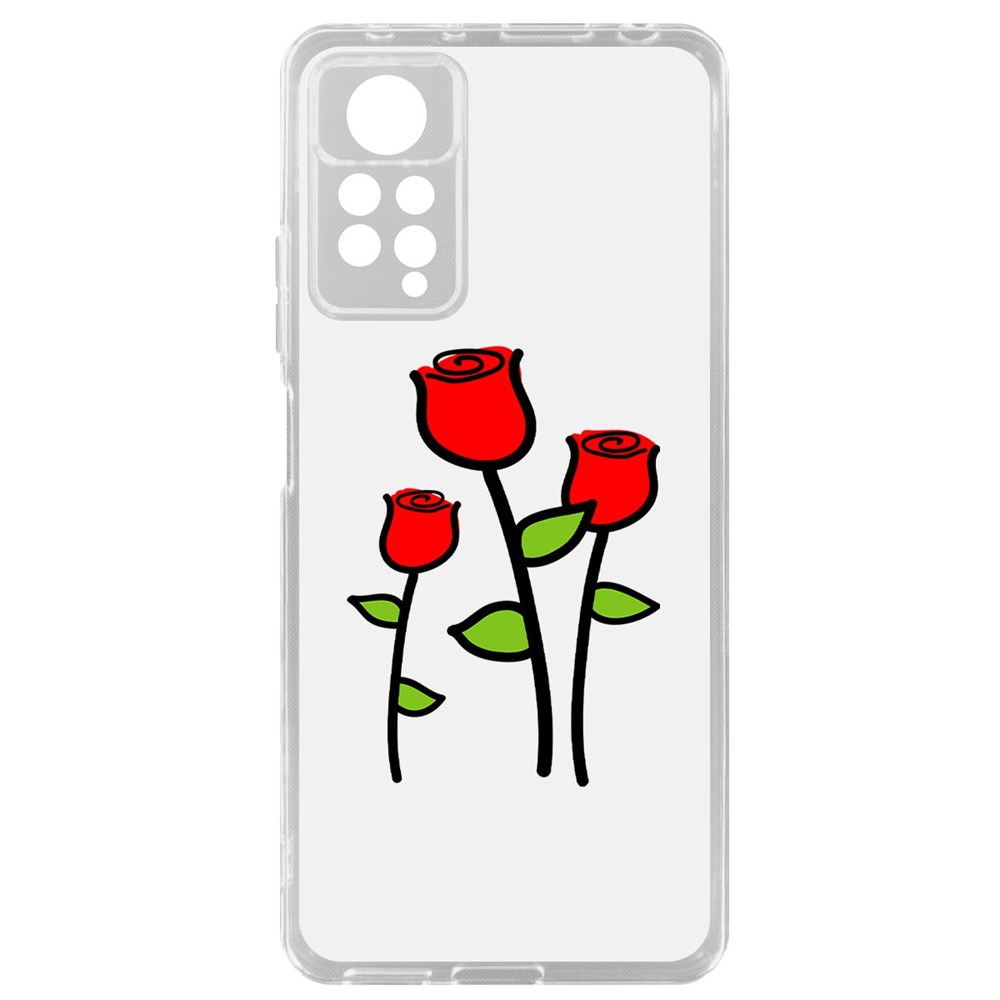 

Чехол-накладка Krutoff Clear Case Розочки для Xiaomi Redmi Note 11 Pro, Прозрачный