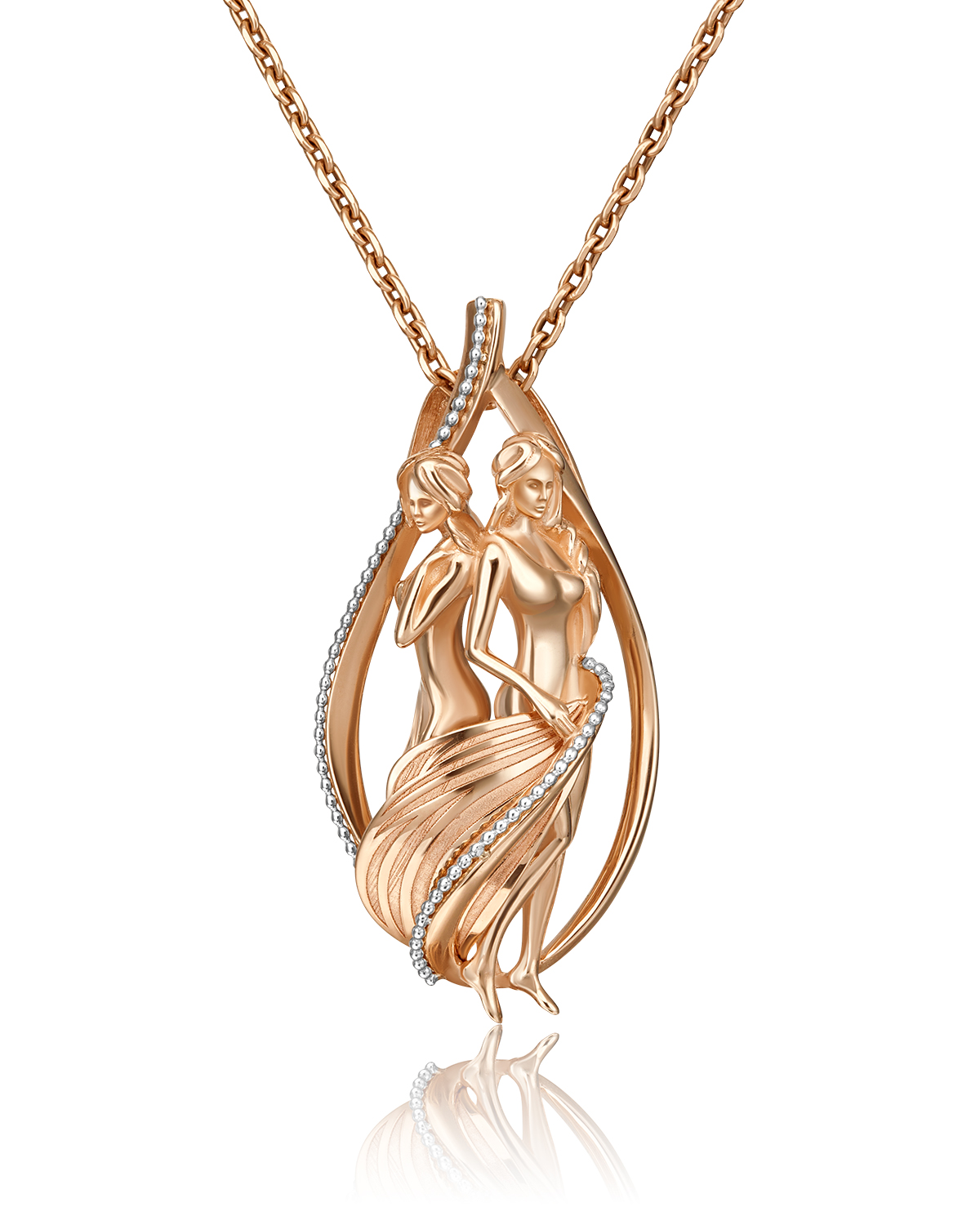 Бегунок из красного золота/белого золота PLATINA jewelry 03-2814-08-000-1111-48