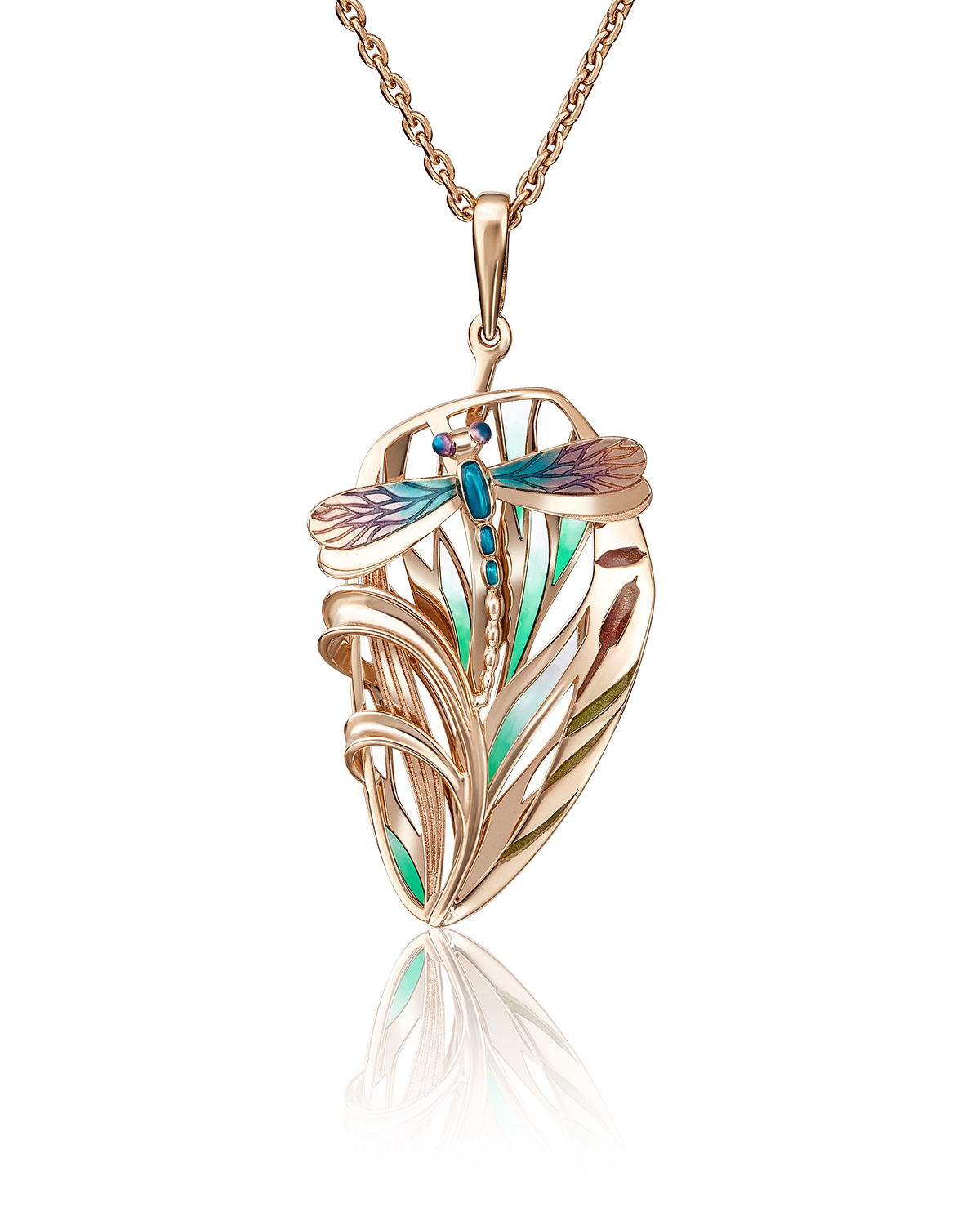 Кулон из красного золота PLATINA jewelry 03-2802-00-000-1110-48, эмаль