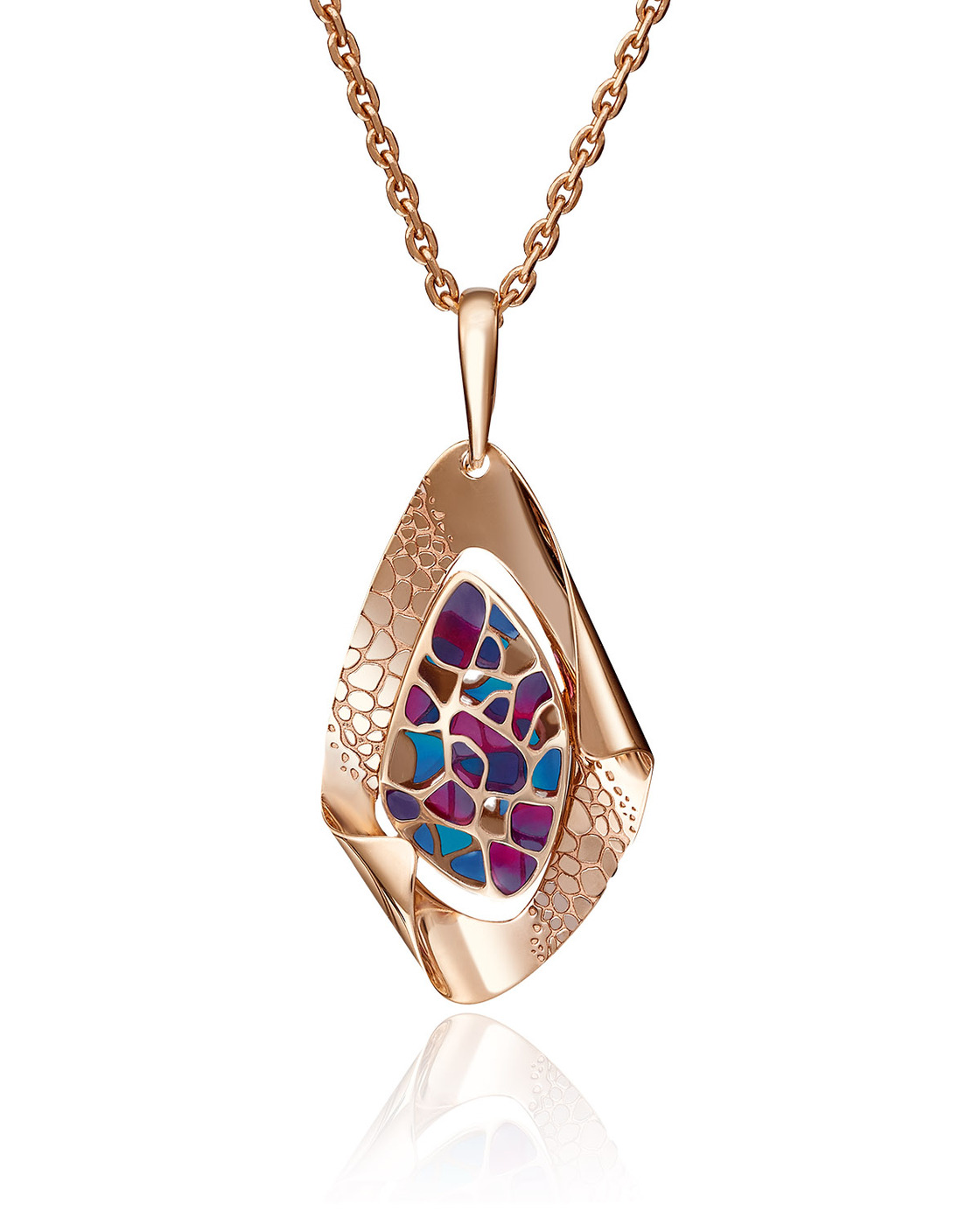 Кулон из красного золота PLATINA jewelry 03-2788-00-000-1110-59, эмаль