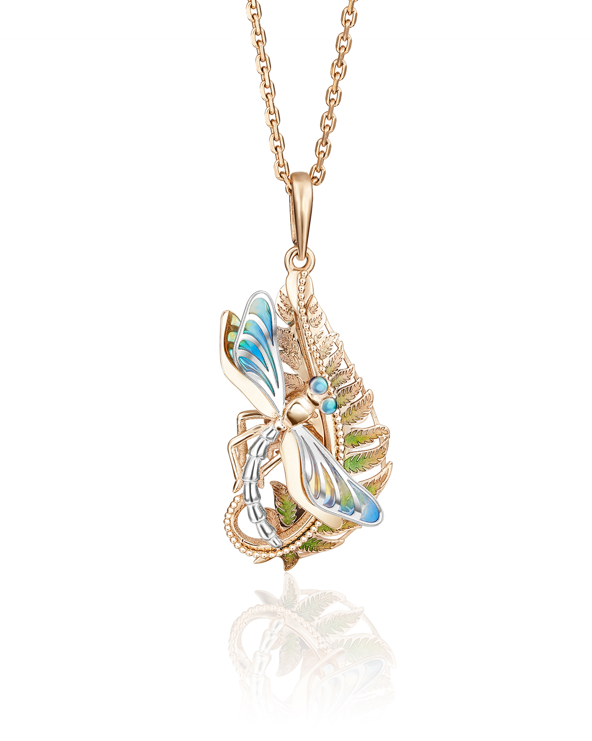 Кулон из красного золота/белого золота PLATINA jewelry 03-2771-00-000-1111-66, эмаль