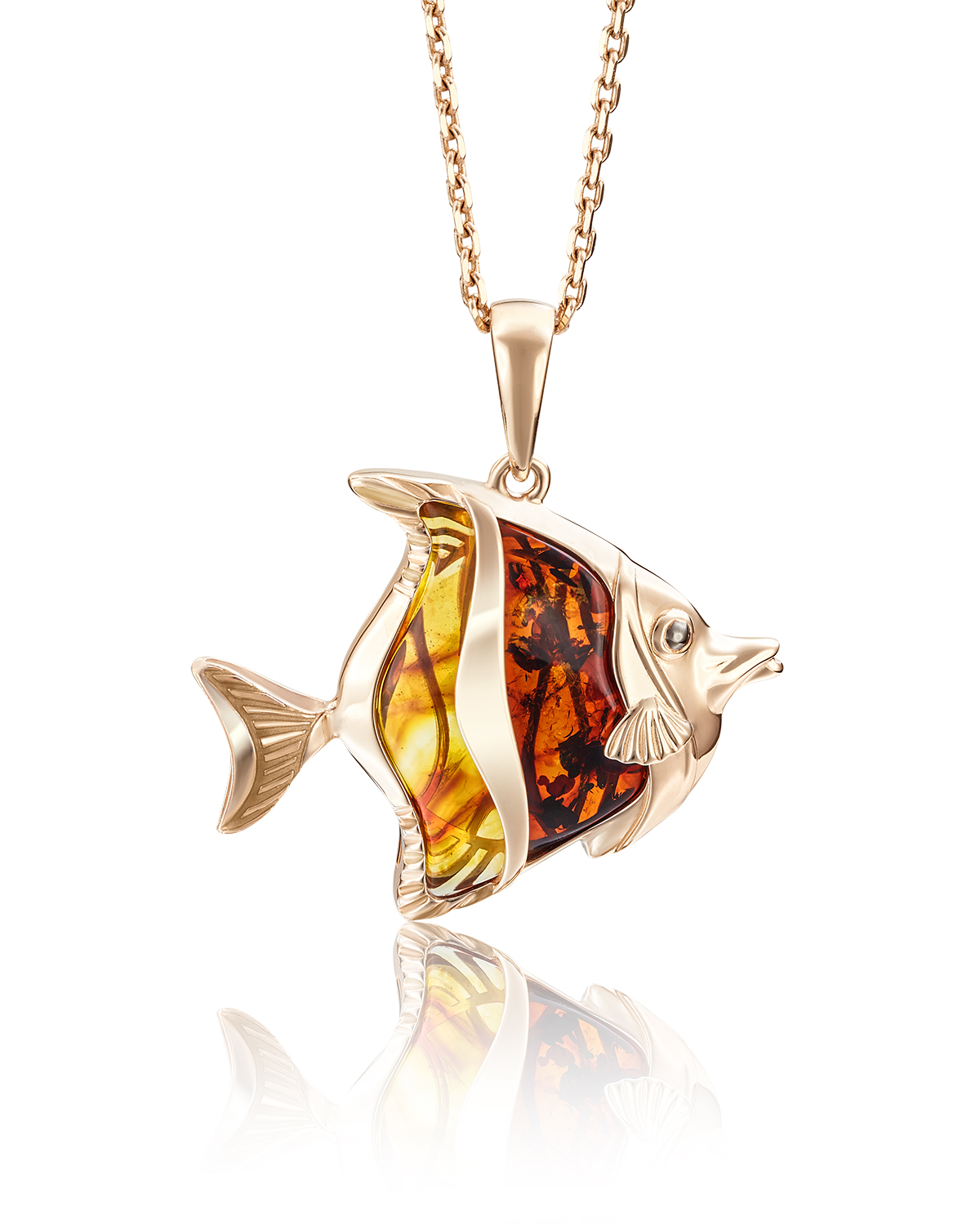 

Кулон из красного золота PLATINA jewelry 03-2744-01-271-1110-46, янтарь, 03-2744-01-271-1110-46
