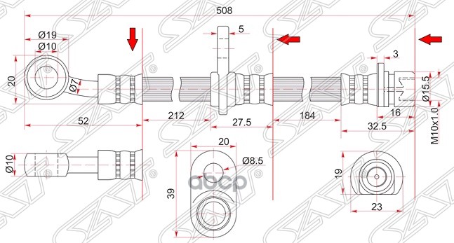 

Шланг Тормозной Передний (Таиланд) Honda Hr-V 98-05 Lh=Rh Sat арт. ST-01464-S2H-000