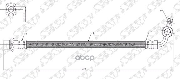 фото Шланг тормозной перед (таиланд) toyota land cruiser lh=rh 92-06 sat арт. st-90947-02714