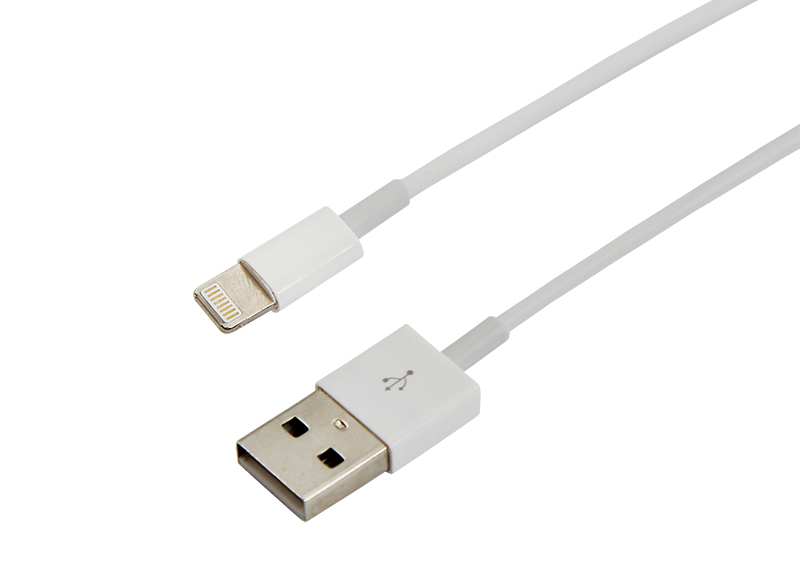 Кабель Rexant USB-A – Lightning для Apple, 2,4А, 1м, ПВХ, белый, оригинал (чип MFI)