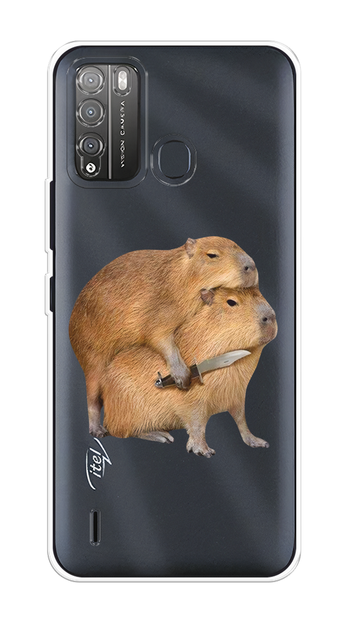 

Чехол на Itel Vision 1 Pro "Капибара с ножом", Бежевый, 3200350-1
