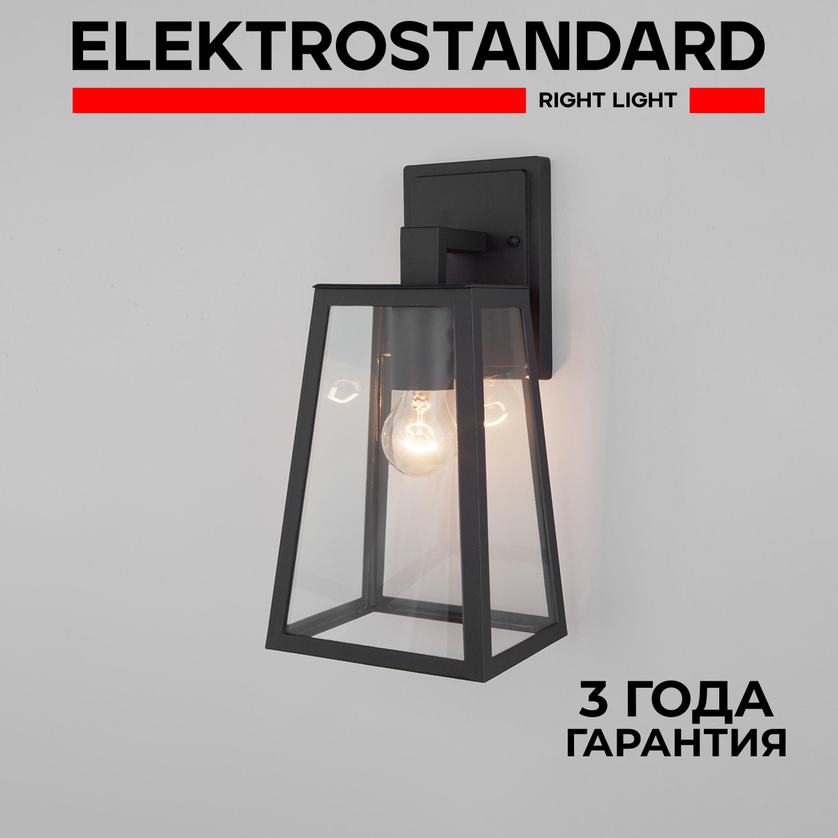 

Уличный настенный светильник Elektrostandard Germes GL 1015D E27 IP33 черный, Germes