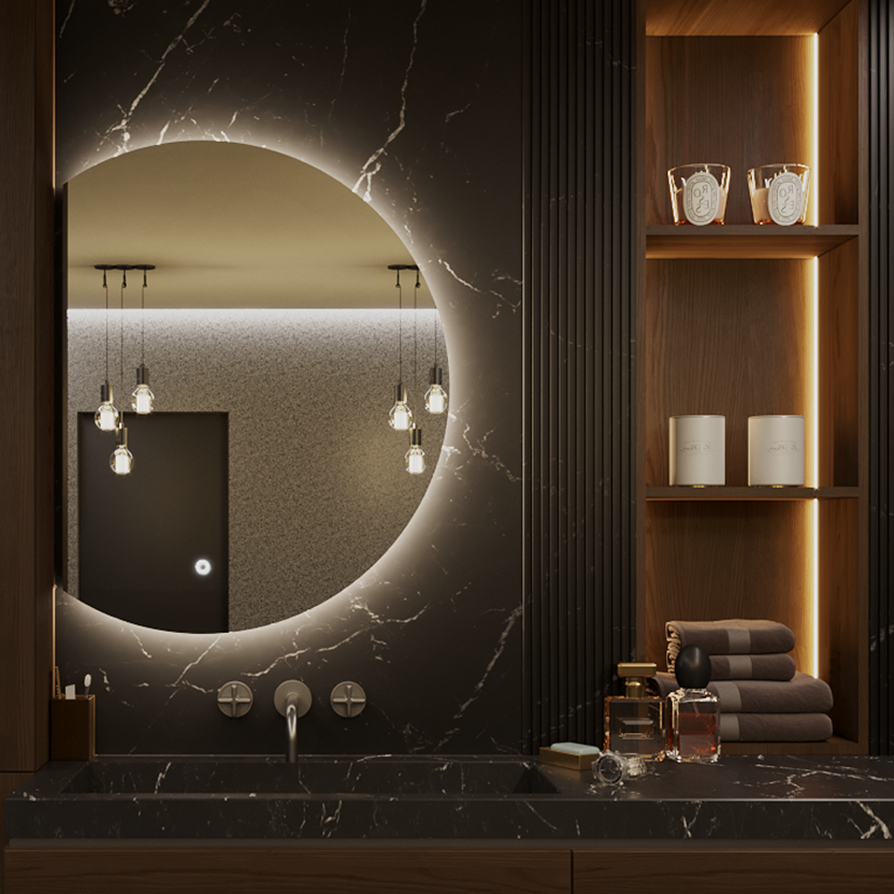 Зеркало для ванной Slavio Maluchini Дафна 100*80 с нейтральной LED-подсветкой обрез слева