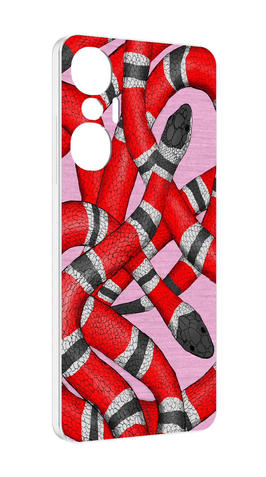 

Чехол MyPads змея-красно-черно-белый для Infinix Hot 20S противоударный, Tocco