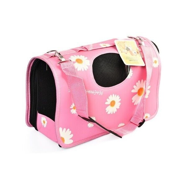 фото Сумка-переноска для кошек и собак homepet 19x37x23см розовый