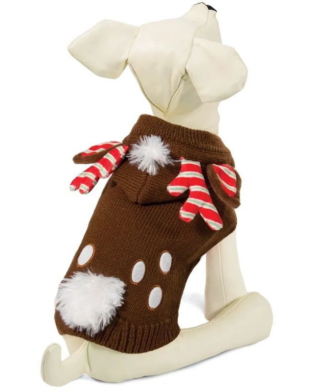 фото Свитер для собак triol рождественский олень, унисекс, коричневый, xs, длина спины 20 см