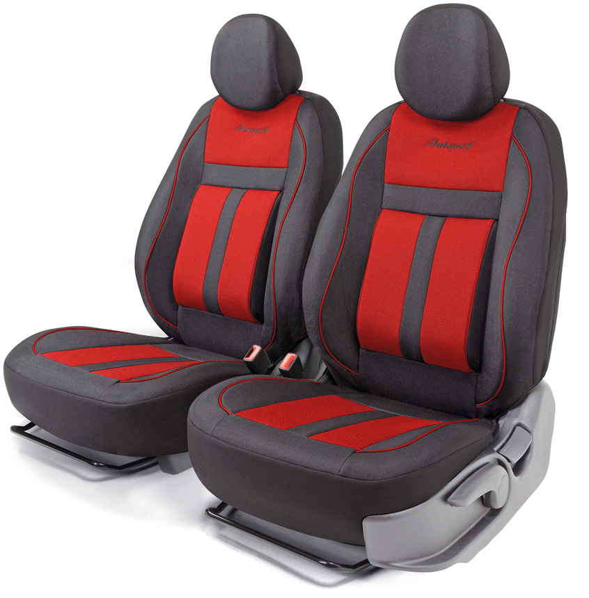 фото Чехлы на передние сиденья cushion comfort, материал хлопок cus-0405 bk/rd autoprofi