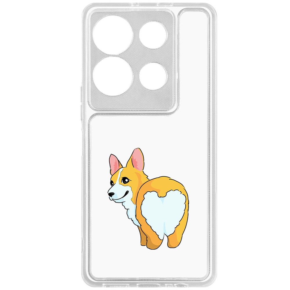 

Чехол-накладка Krutoff Clear Case Рисованный корги вид 2 для INFINIX Note 30 VIP, Прозрачный