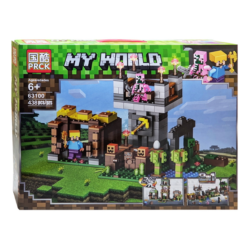 Конструктор PRCK 63100 Крепость Майнкрафт My World 438 деталей