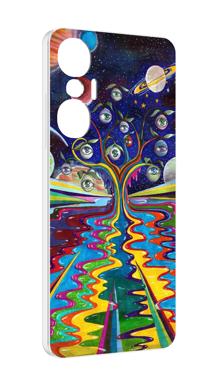 

Чехол MyPads дерево с глазами акварель для Infinix Hot 20S противоударный, Tocco