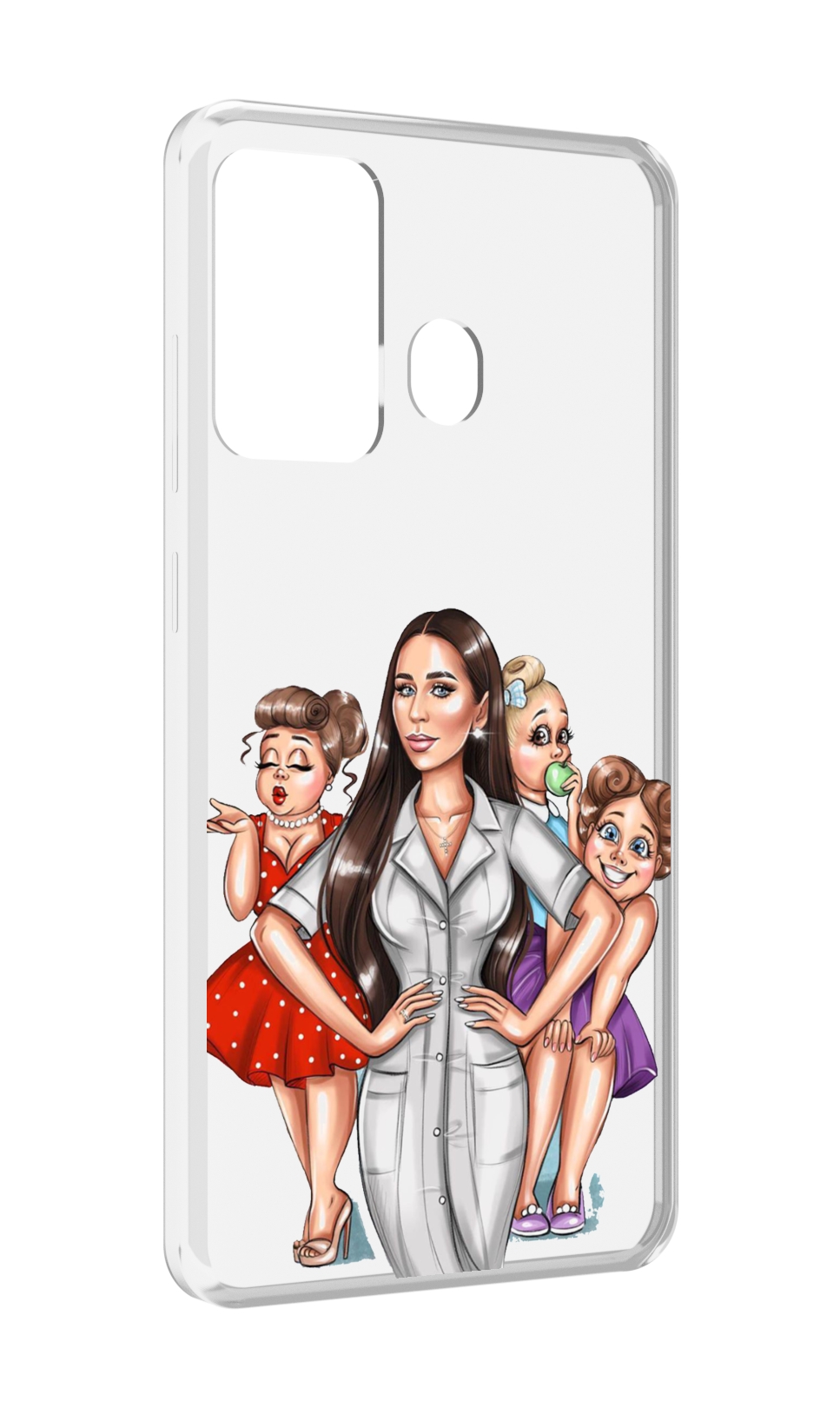 

Чехол MyPads Милые-дамы женский для ITEL A27 / ITEL P17, Прозрачный, Tocco
